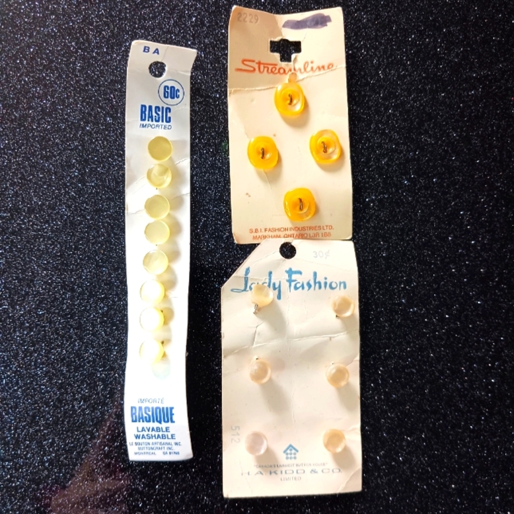 Yellow Vintage Button Bundle.